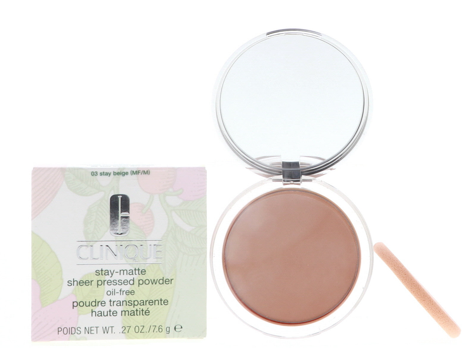 Clinique Stay-Matte Sheer Pressed Powder, 03 Stay Beige, 0.27 oz